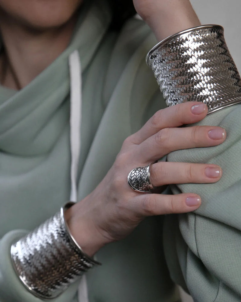 Silver braided bracelet