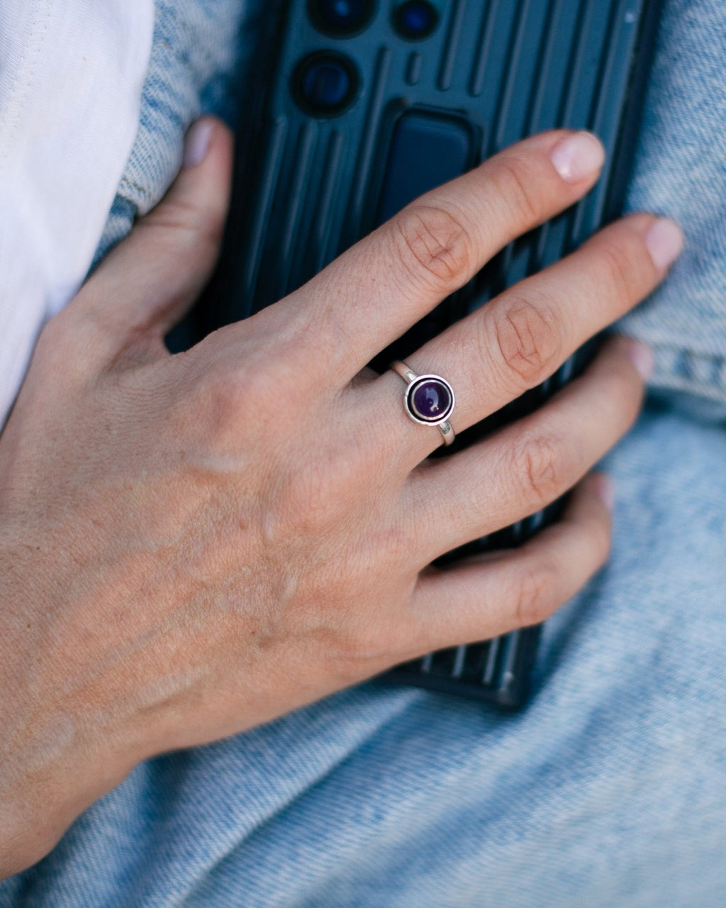 Silver ring with amethyst - jewerly-store-s