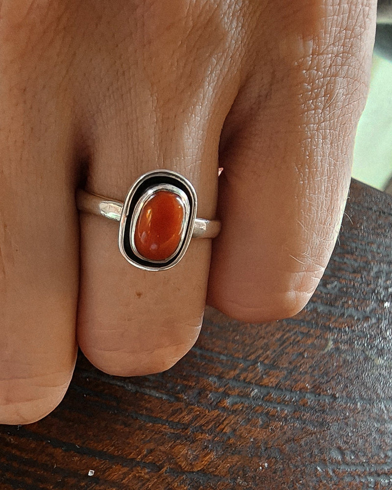 Silver ring with coral - jewerly-store-s